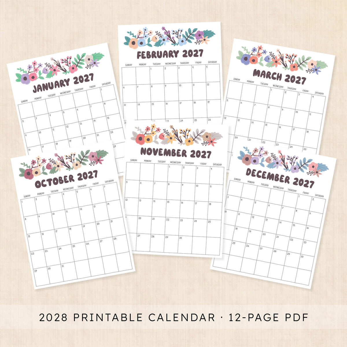2028 calendar printable
