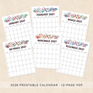2028 calendar printable