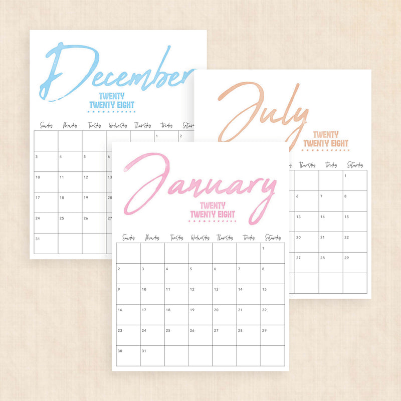 2028 calendar printable