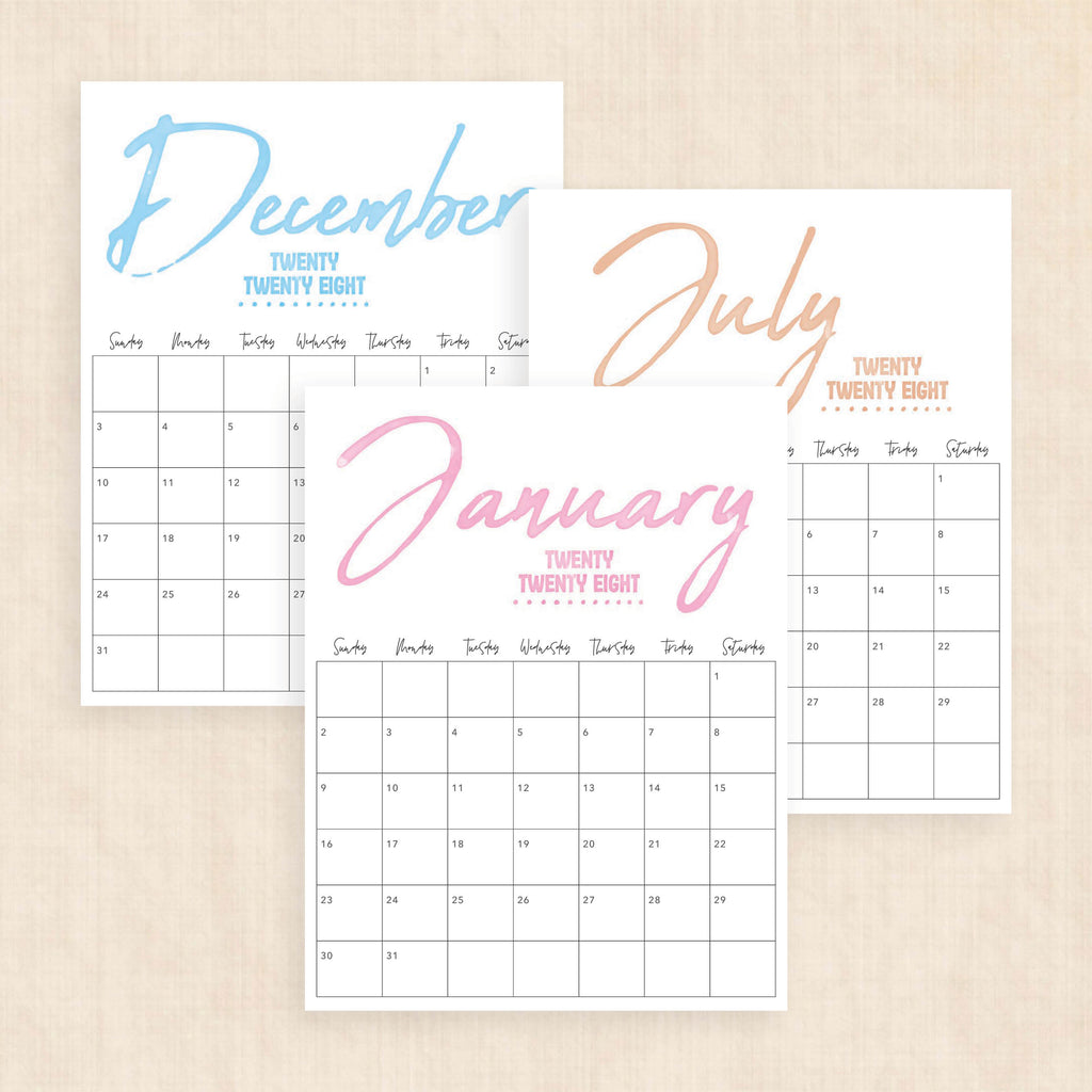2028 calendar printable