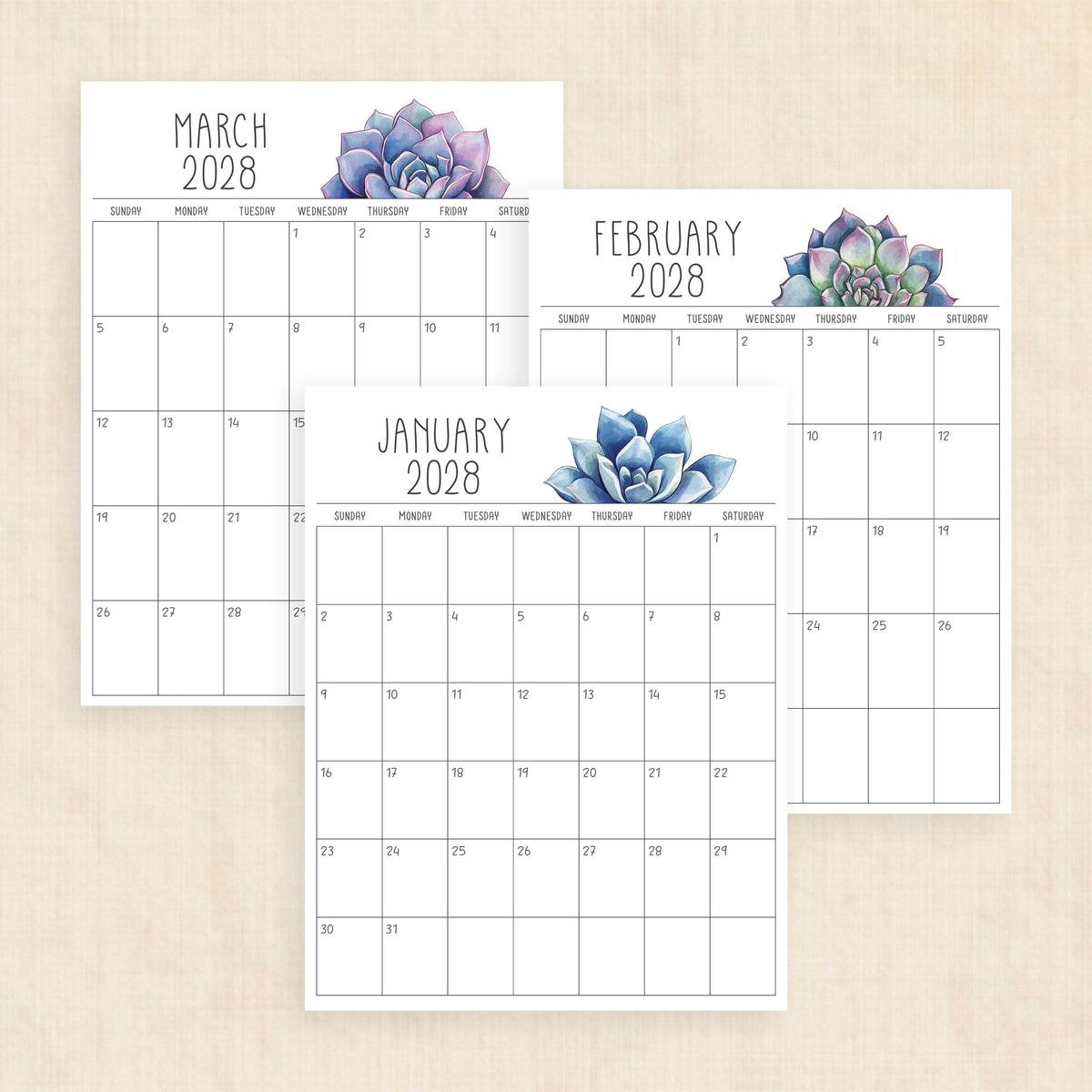 2028 calendar printable
