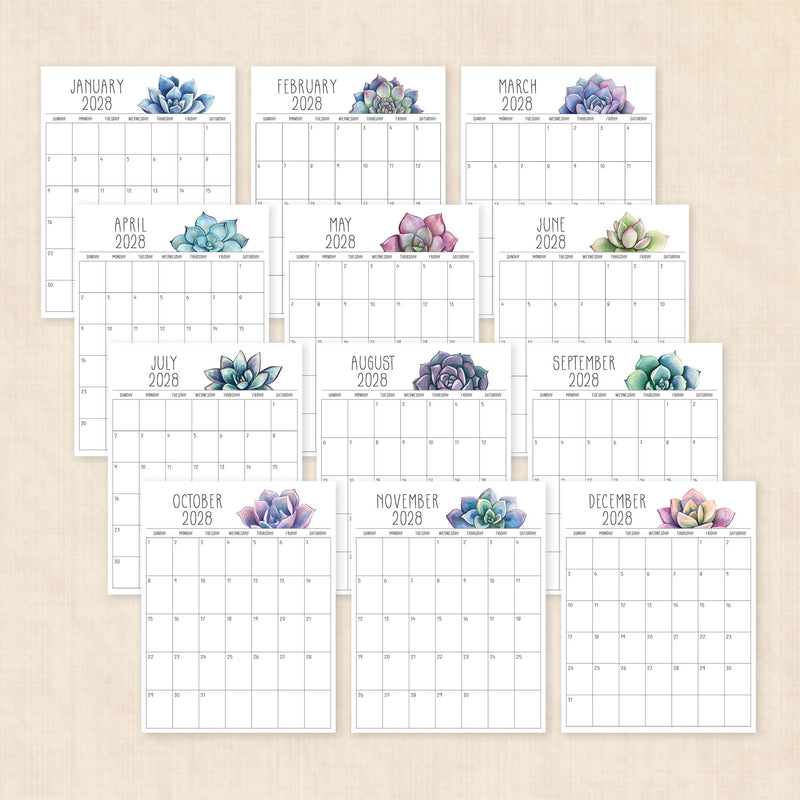 2028 calendar printable