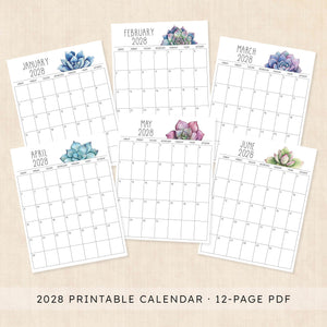 2028 calendar printable