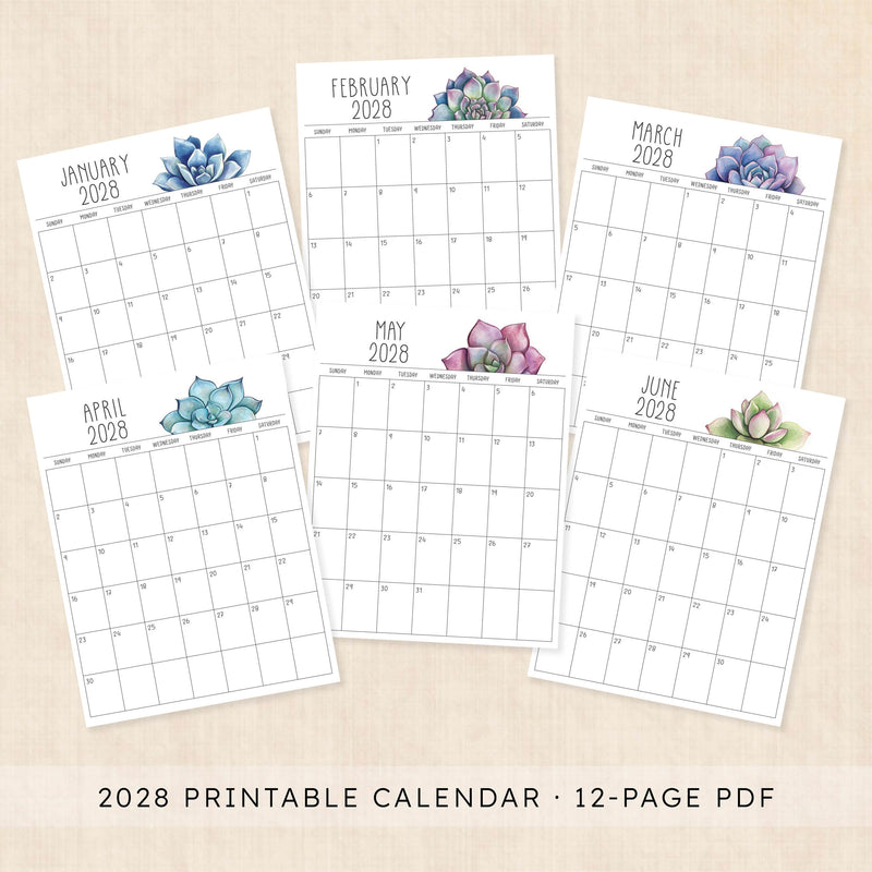 2028 calendar printable
