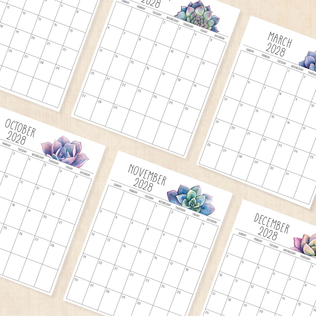 2028 calendar printable