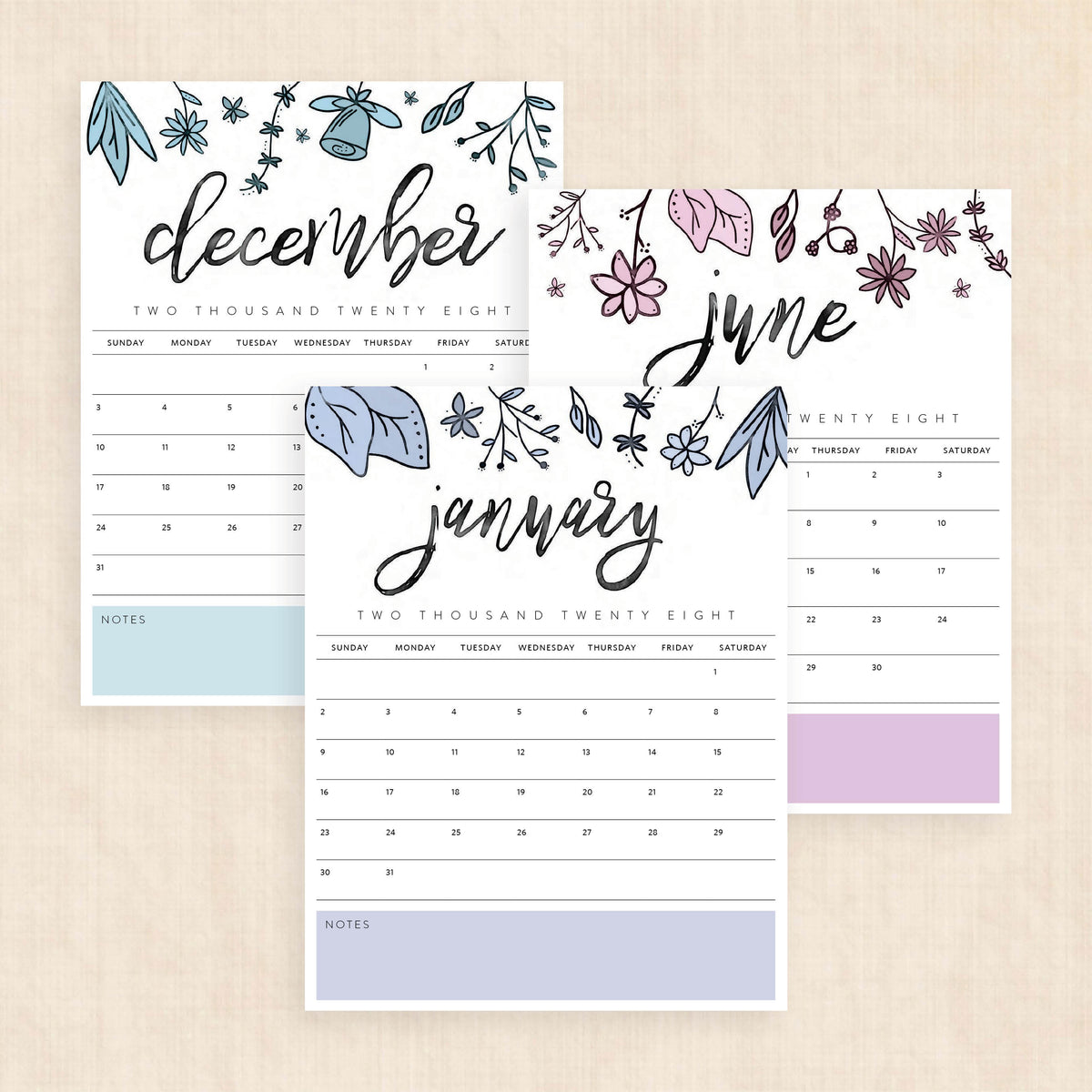 2028 calendar printable