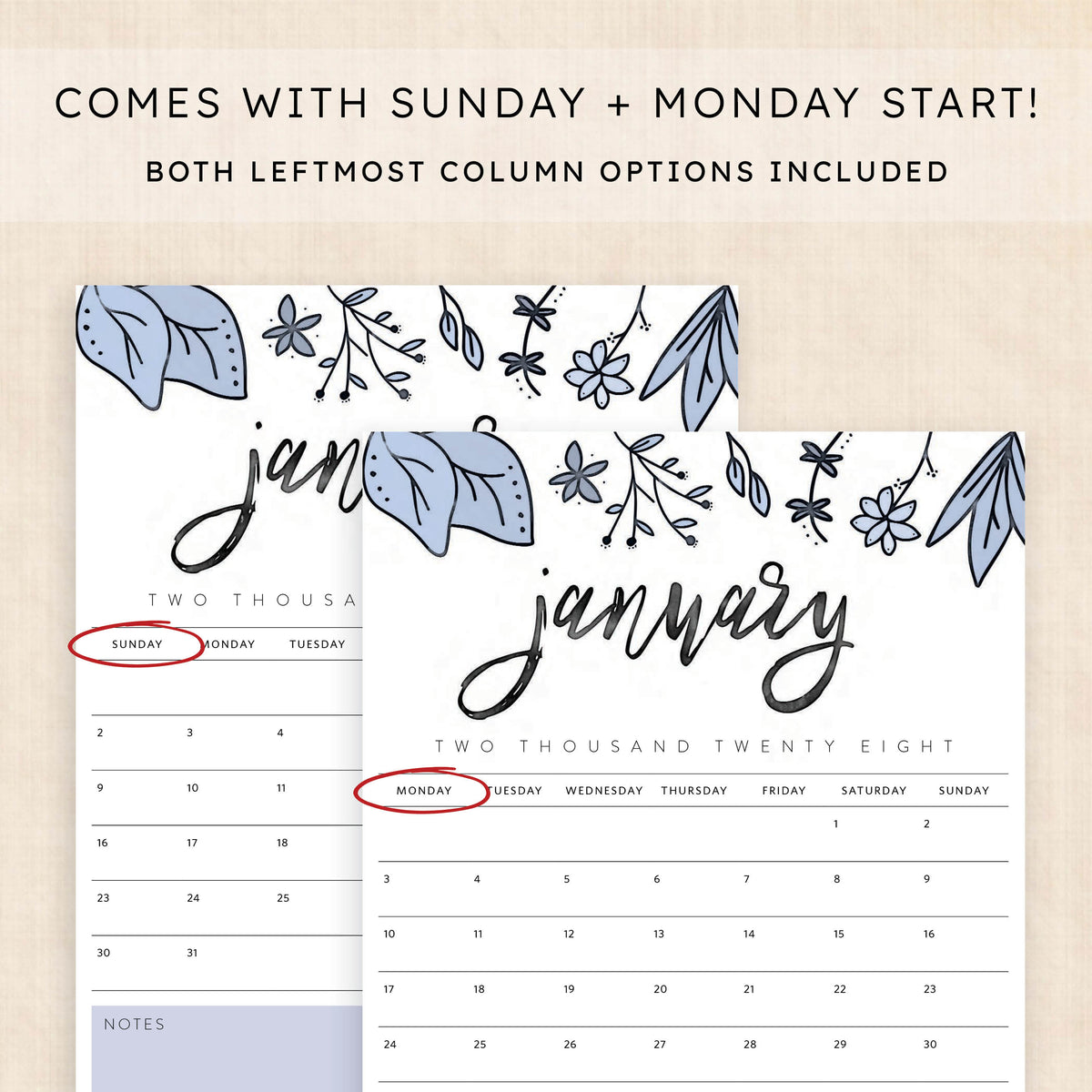 2028 calendar printable