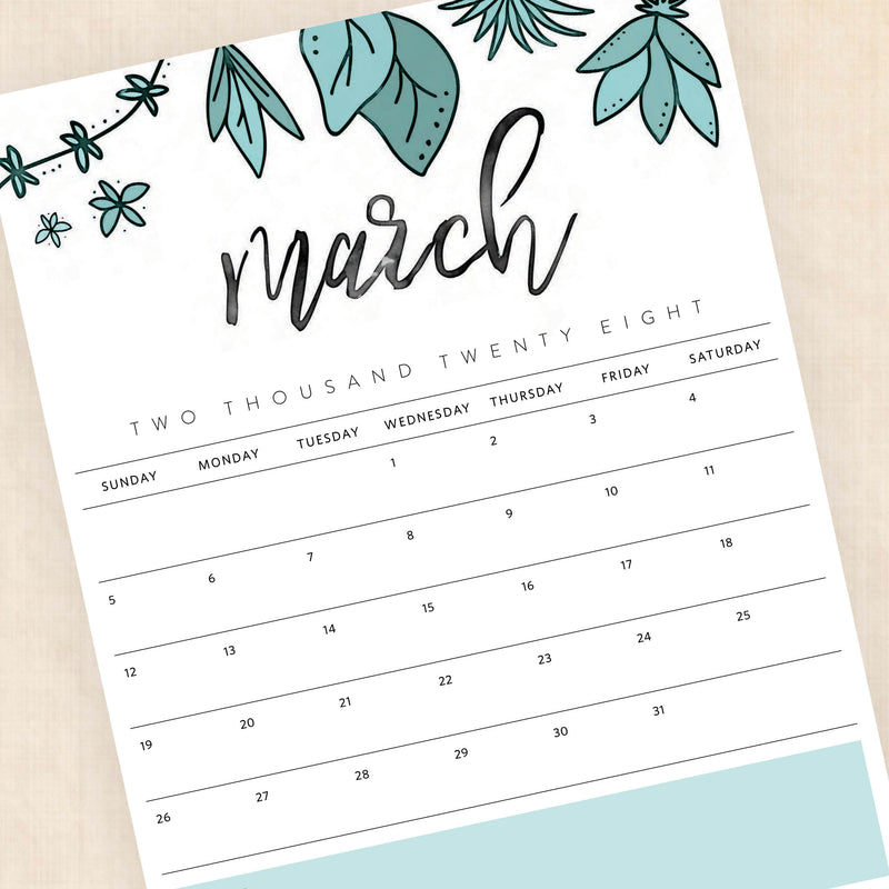 2028 calendar printable