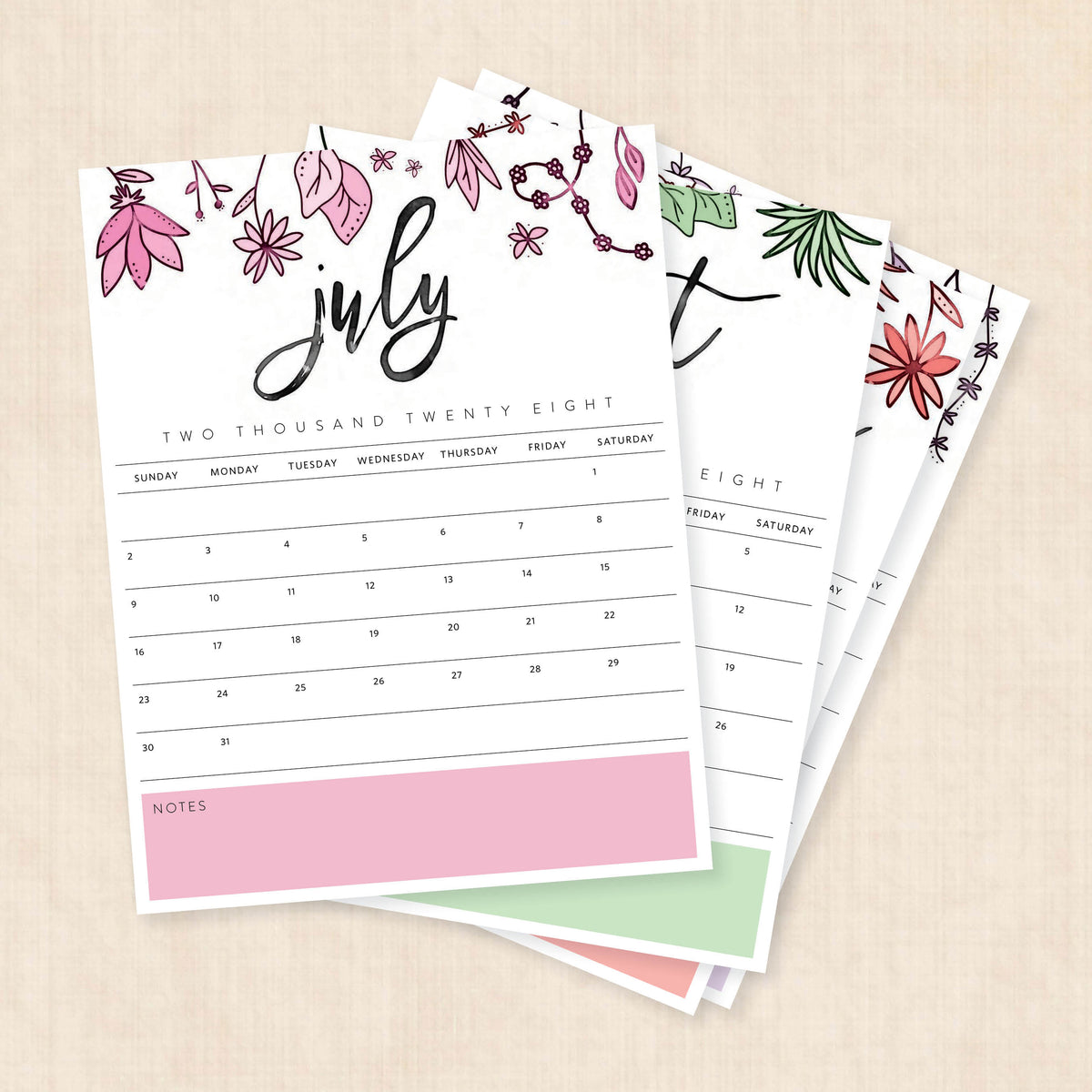 2028 calendar printable