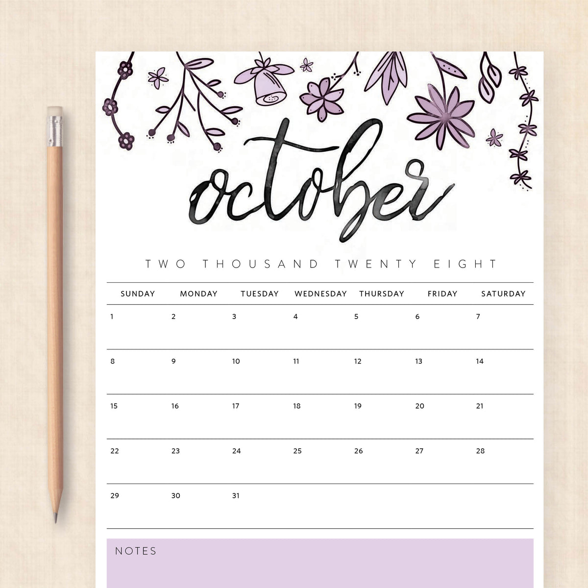 2028 calendar printable