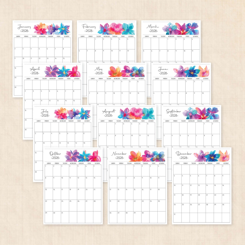 2028 calendar printable