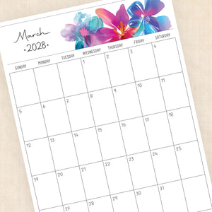 2028 calendar printable