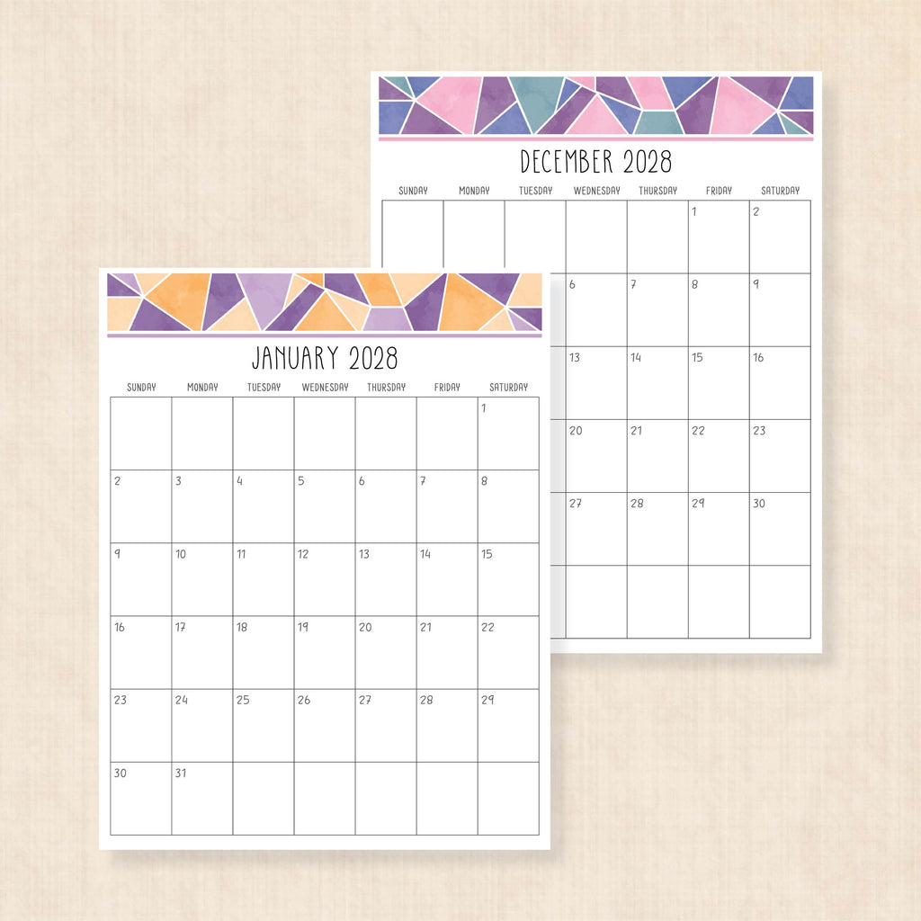2028 calendar printable