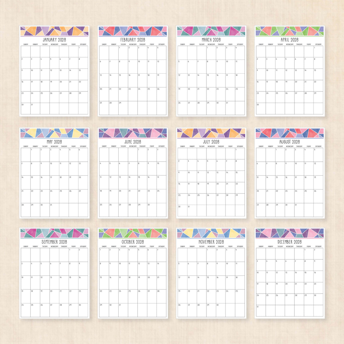 2028 calendar printable