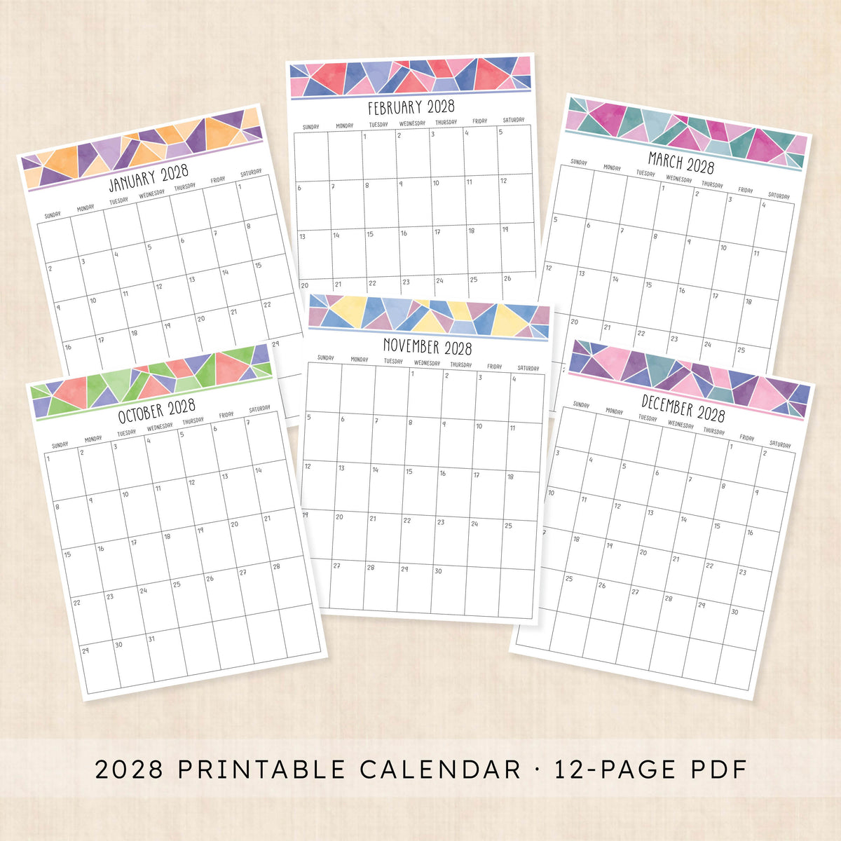 2028 calendar printable
