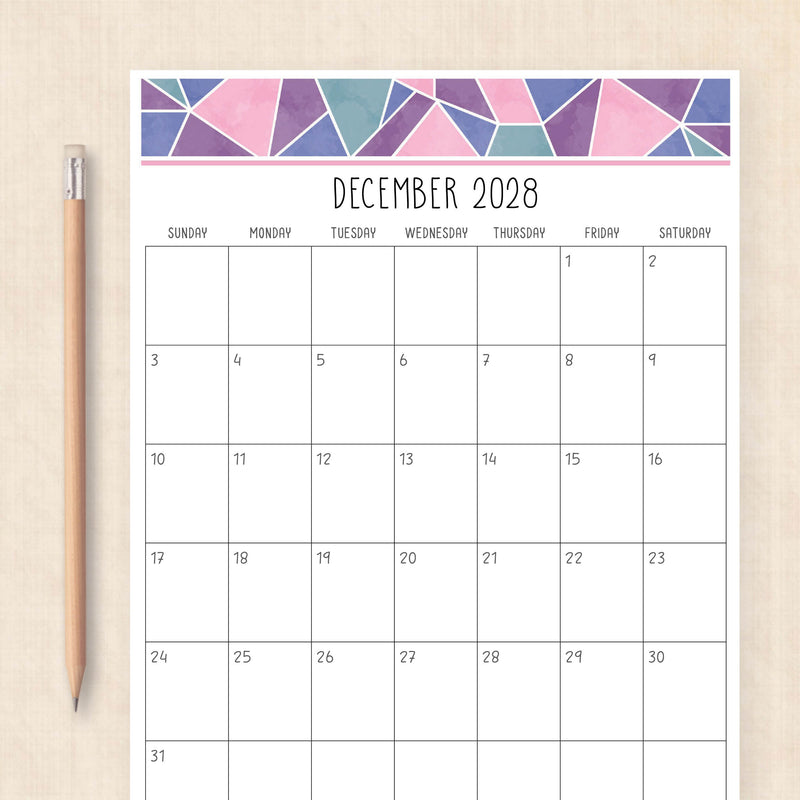 2028 calendar printable