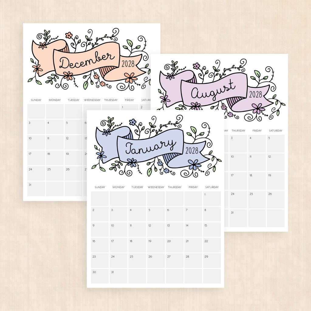 2028 calendar printable
