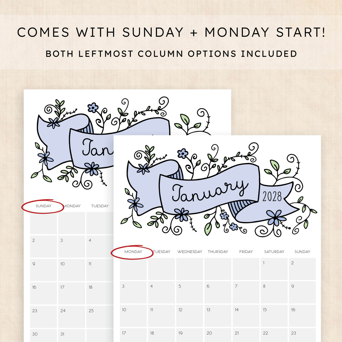 2028 calendar printable