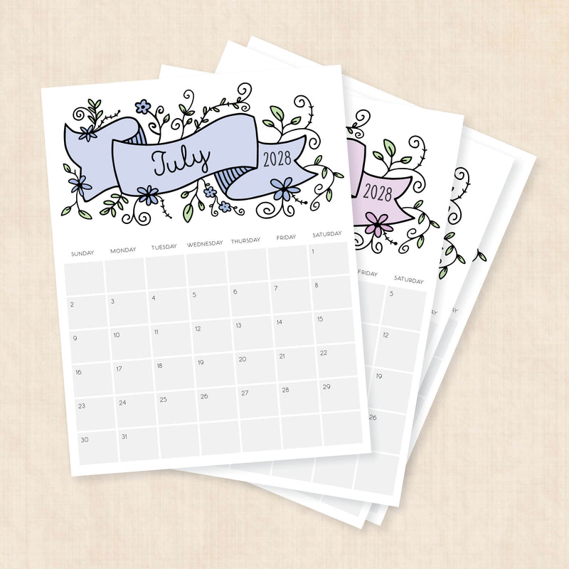 2028 calendar printable