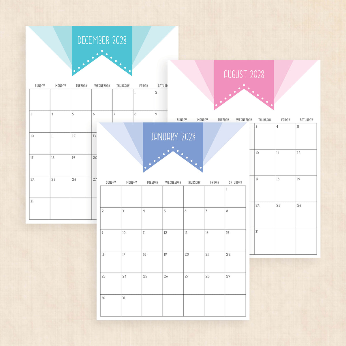 2028 calendar printable