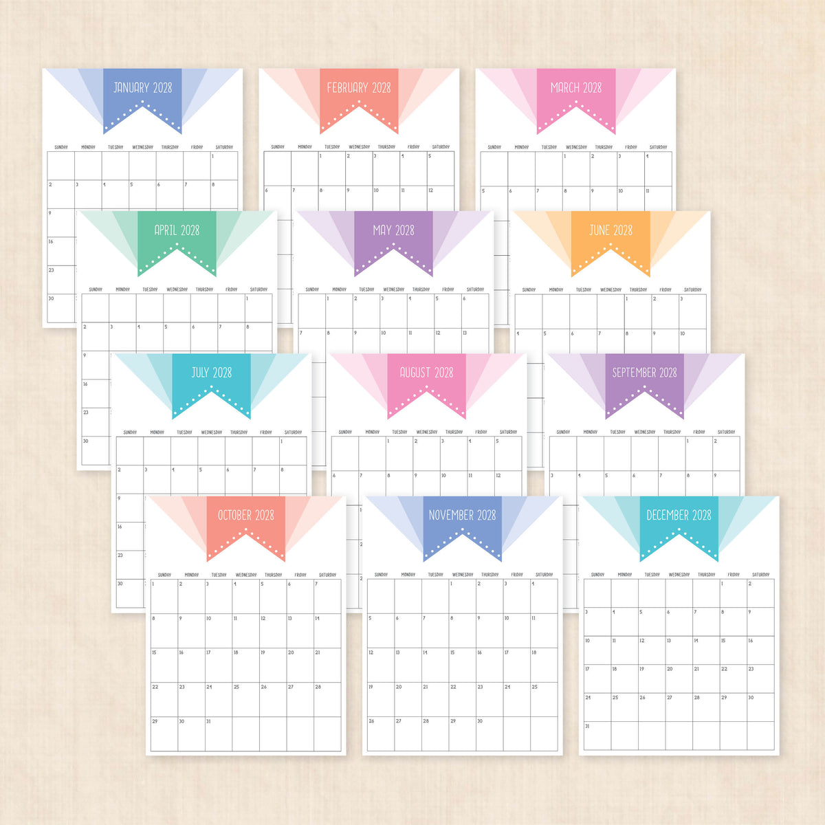 2028 calendar printable