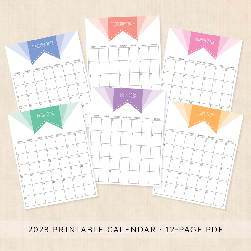 2028 calendar printable