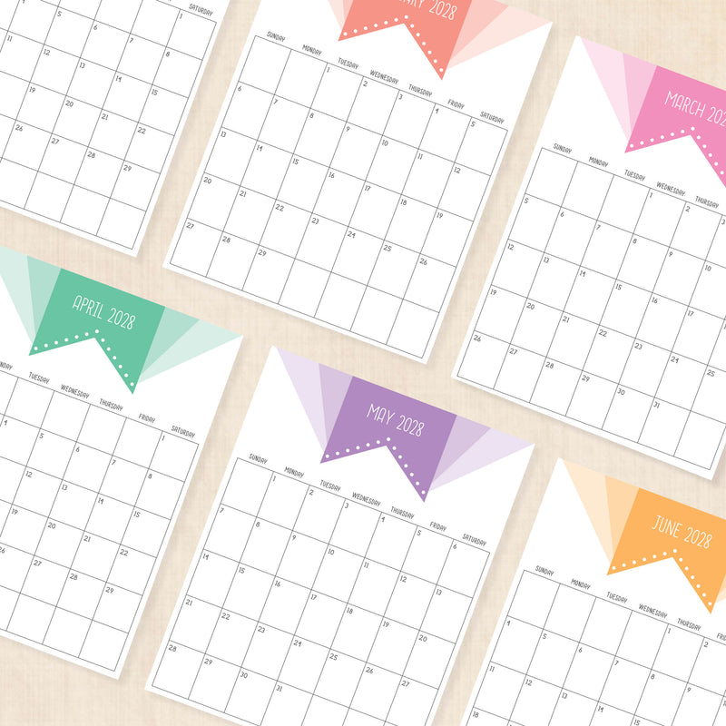 2028 calendar printable
