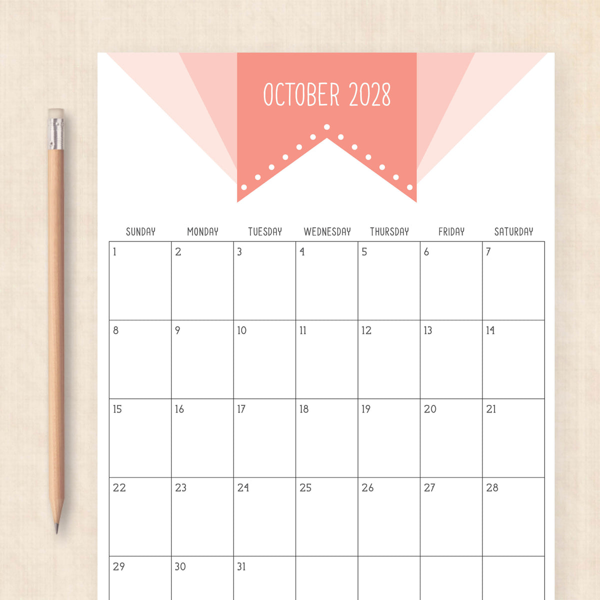 2028 calendar printable