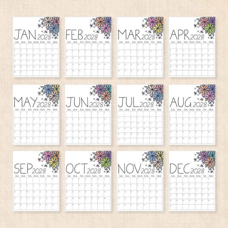 2028 calendar printable