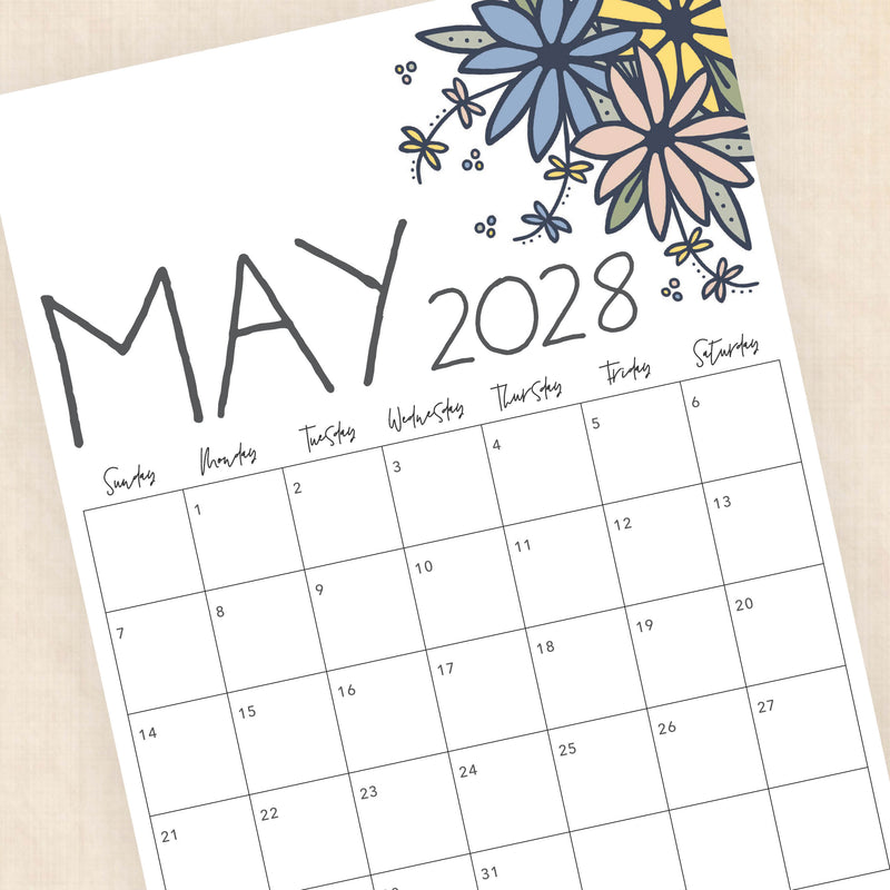 2028 calendar printable