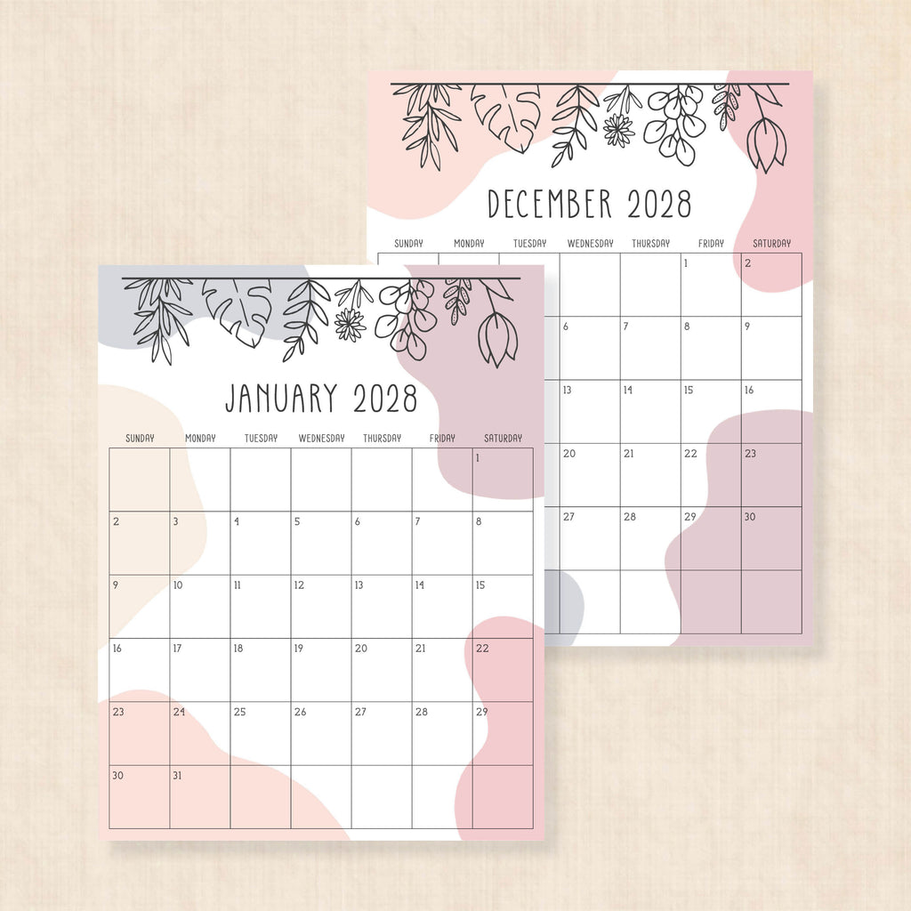 2028 calendar printable
