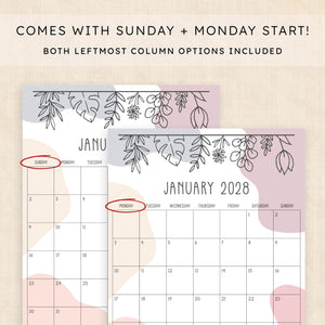 2028 calendar printable
