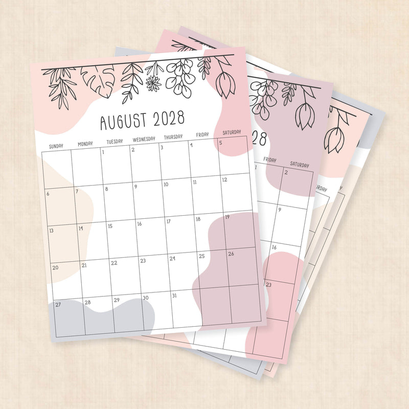 2028 calendar printable
