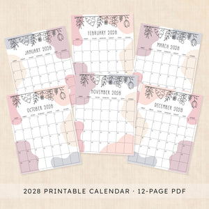 2028 calendar printable
