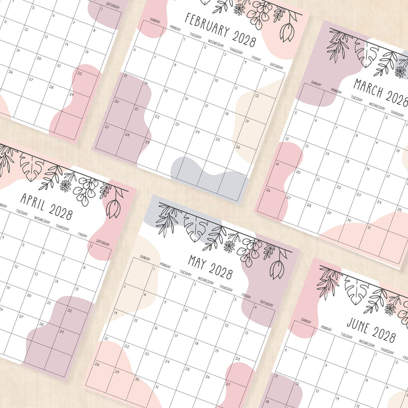 2028 calendar printable