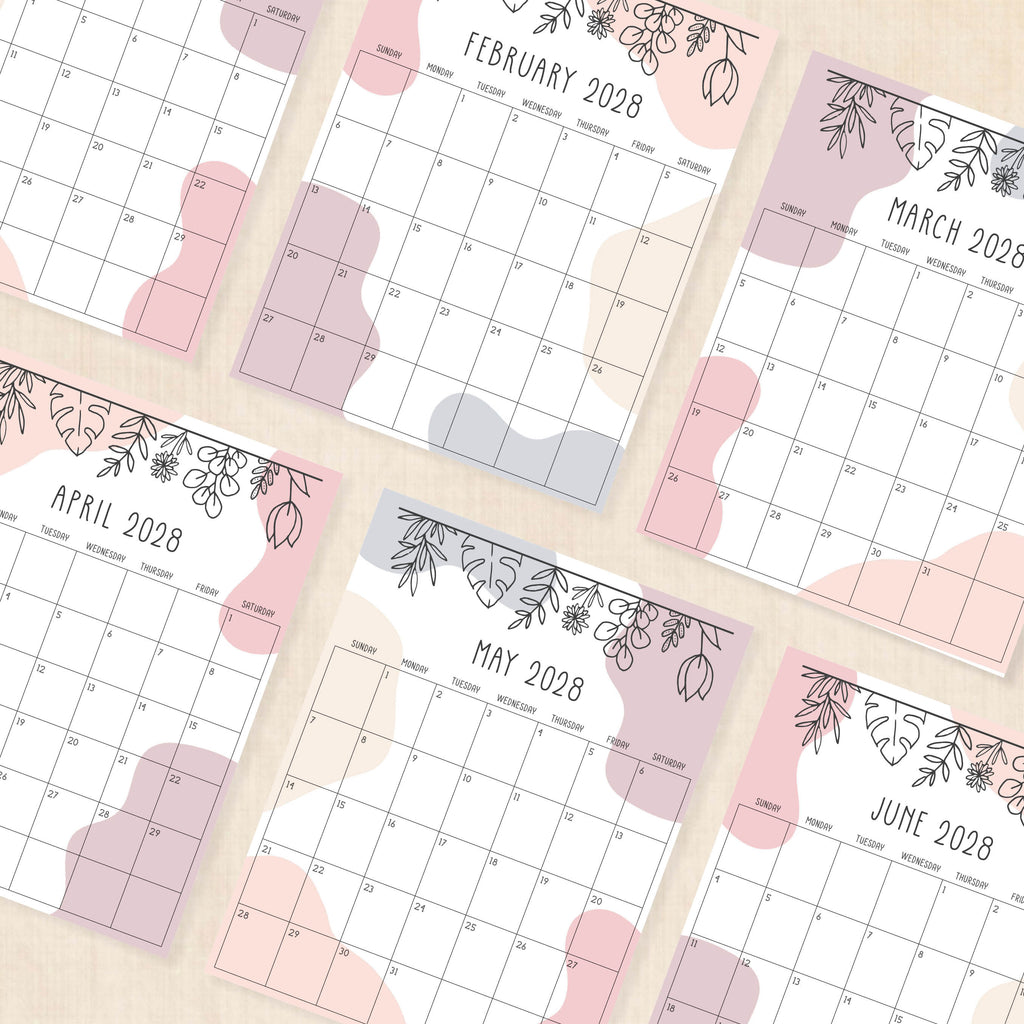 2028 calendar printable