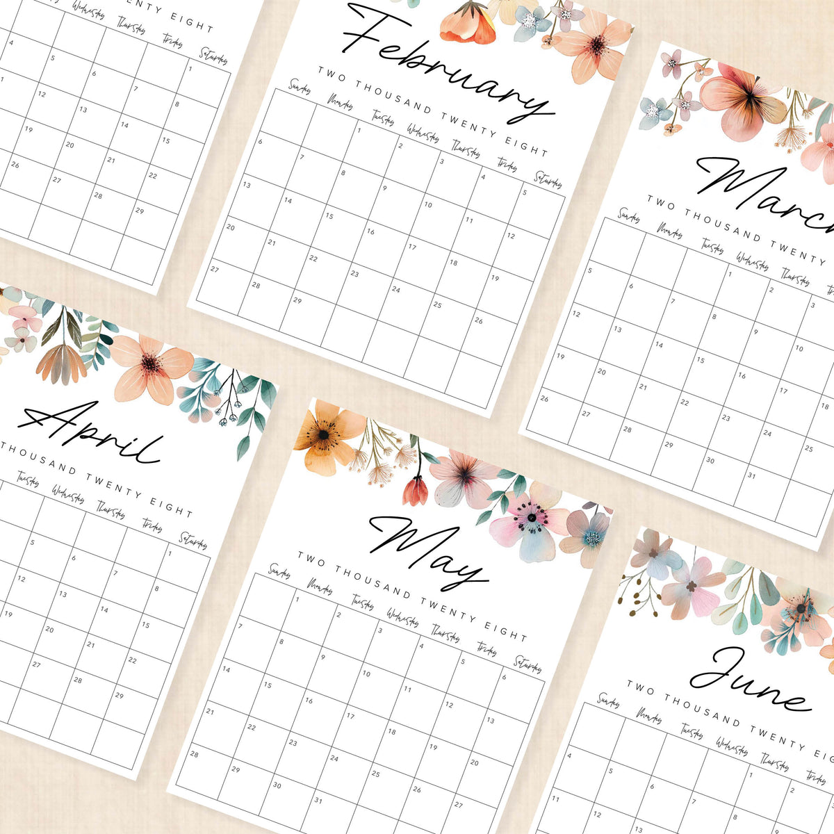 2028 calendar printable