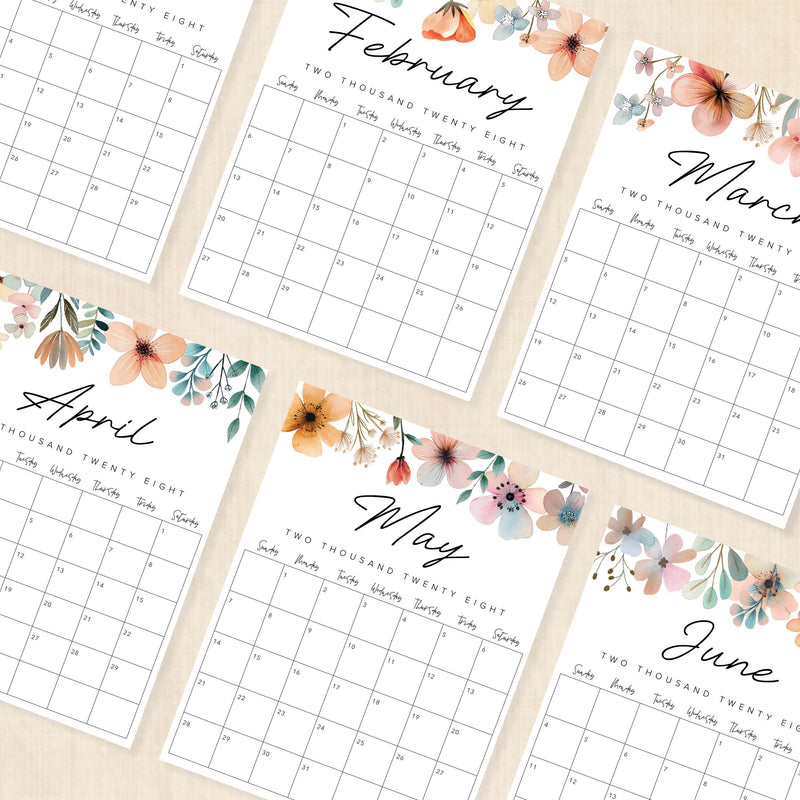 2028 calendar printable