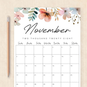 2028 calendar printable