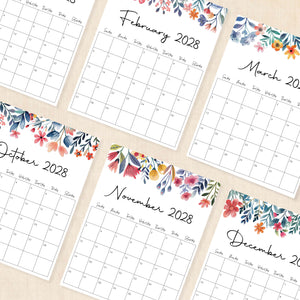 2028 calendar printable