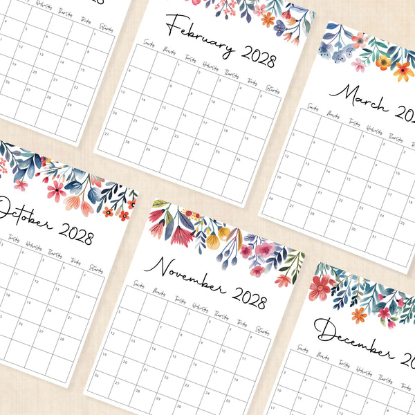 2028 calendar printable