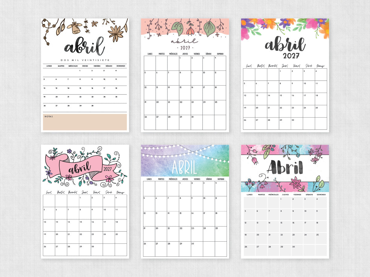 abril 2027 calendario imprimible