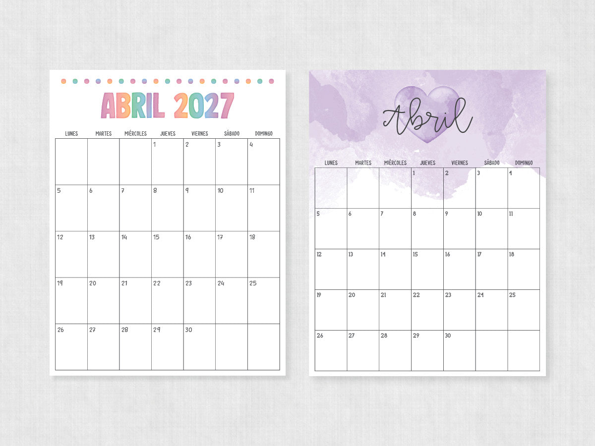 abril 2027 calendario para imprimir