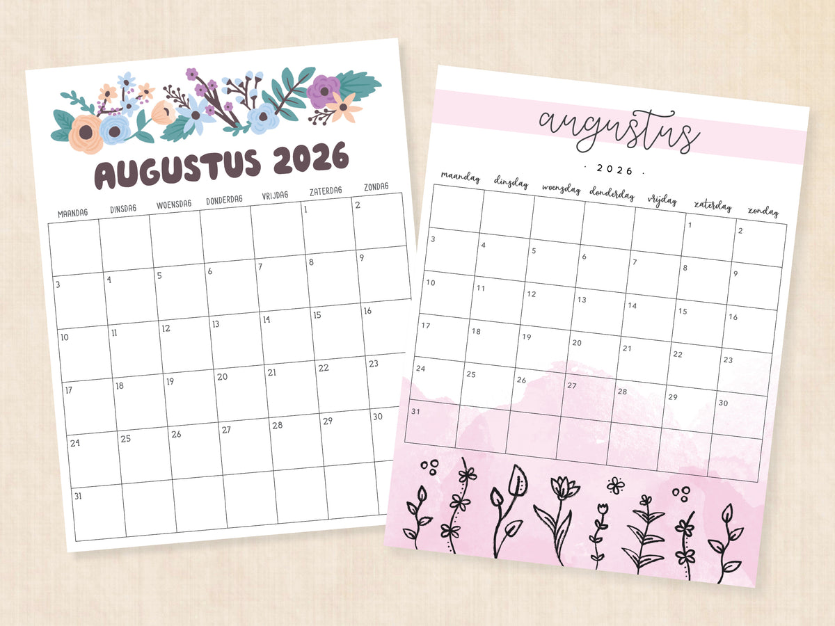 agenda augustus 2026