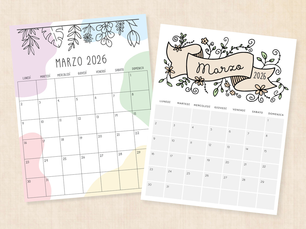 agenda da stampare marzo 2026
