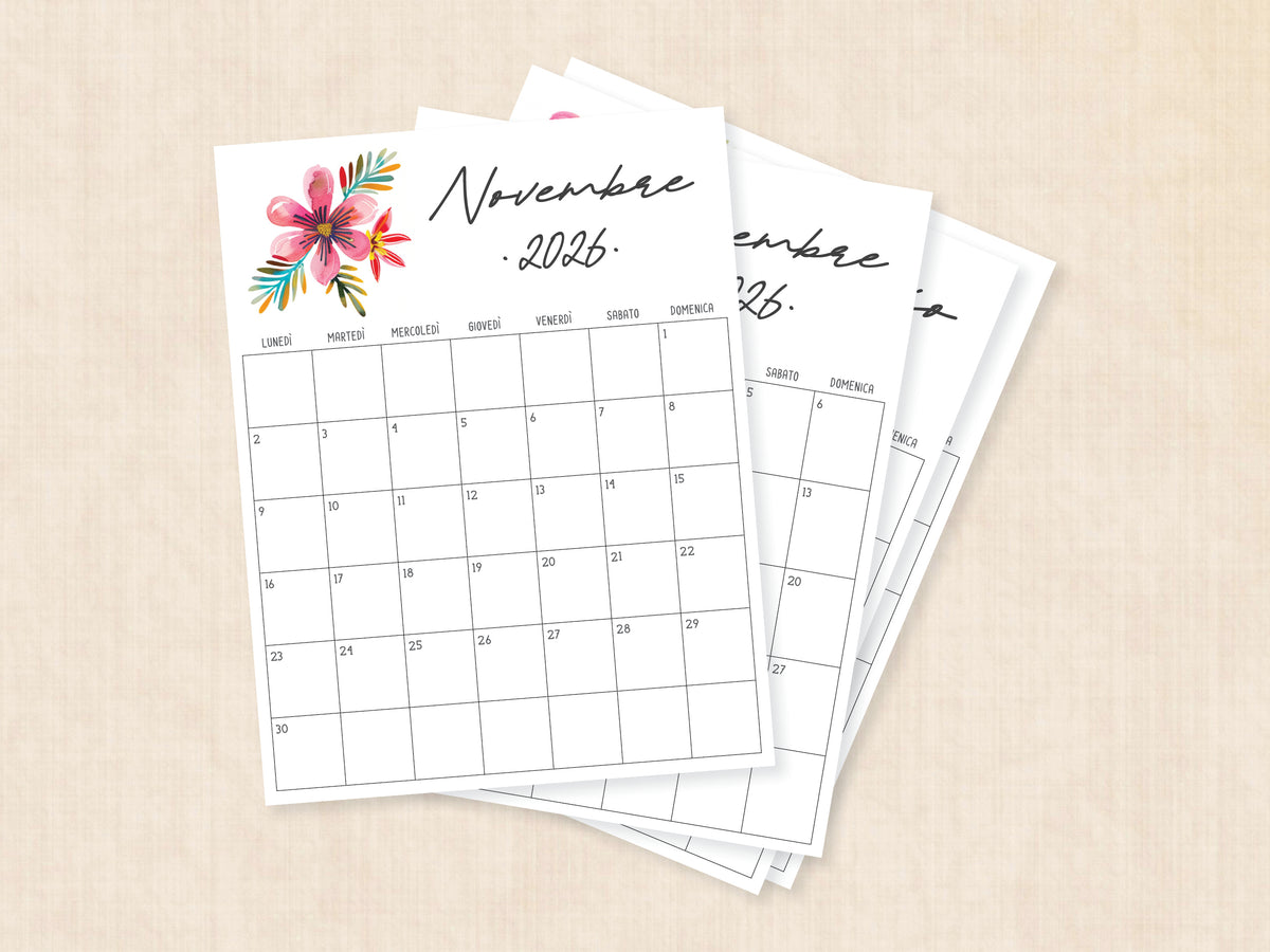 agenda da stampare novembre 2026