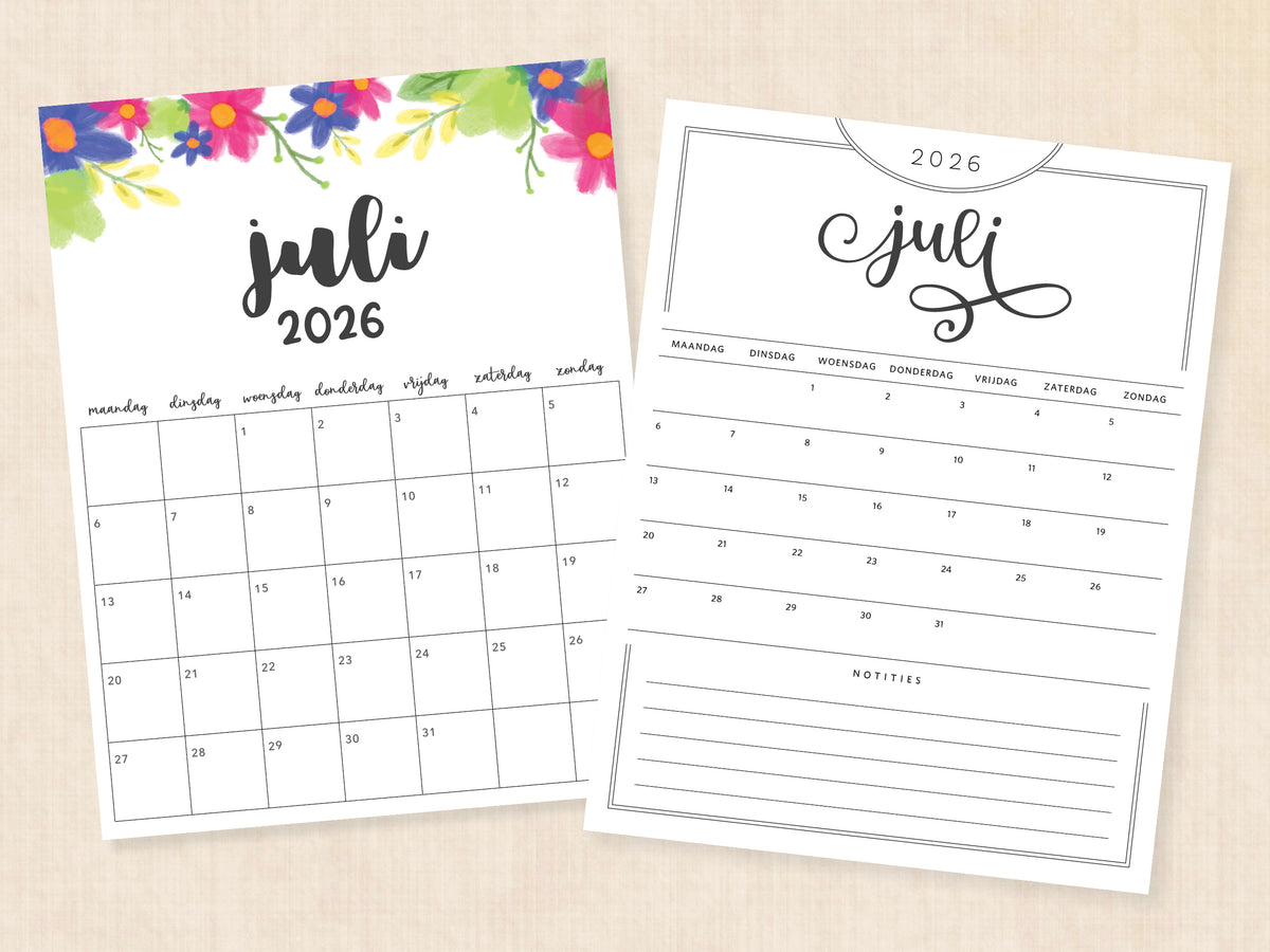 agenda juli 2026