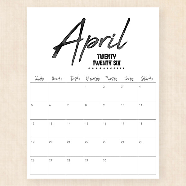 april 2026 calendar zebra zest