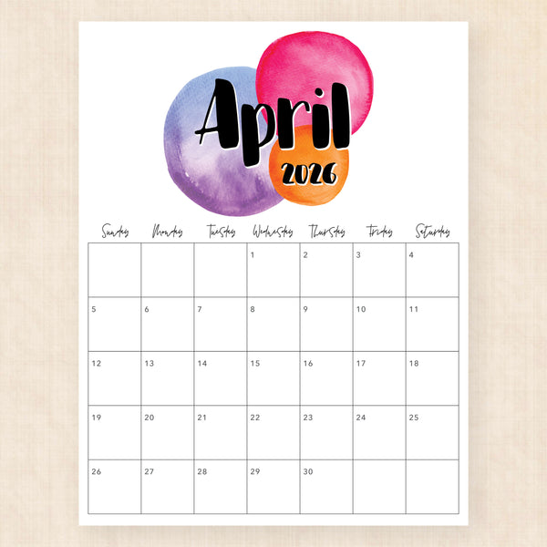 april 2026 calendar neon nectar