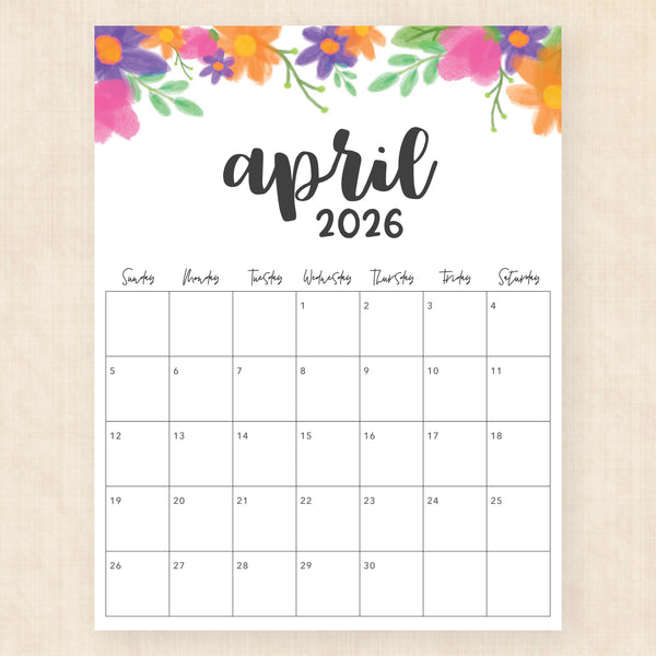 april 2026 calendar garland gaze